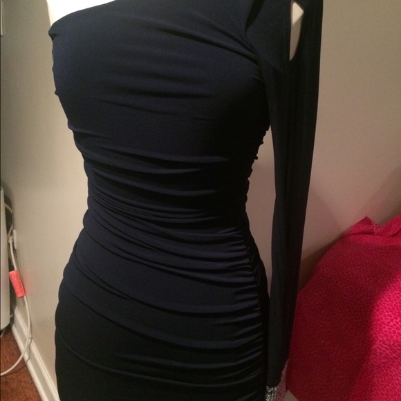 One sided dress.  Color navy. - Picture 7 of 8